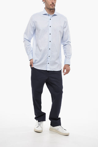 Mandarin Collar Flax Blend Shirt