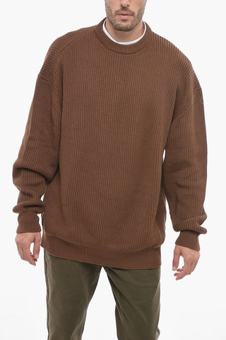 Solid Color Lightweight Cotton Crew-neck Sweater