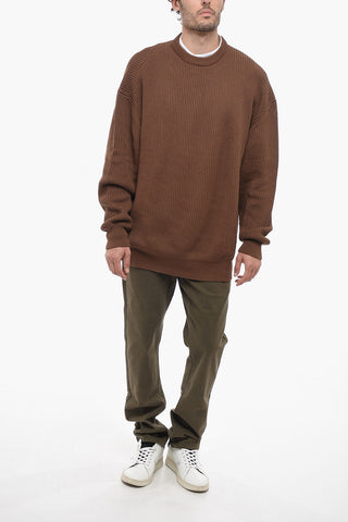 Solid Color Lightweight Cotton Crew-neck Sweater