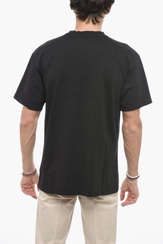 Contrasting Printed Cotton Crew-neck T-shir