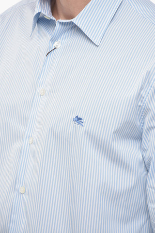 Camicia a Righe Awning con Collo Italiano