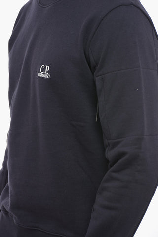 Brushed Cotton Crew-neck Sweatshirt with Embroidered Logo