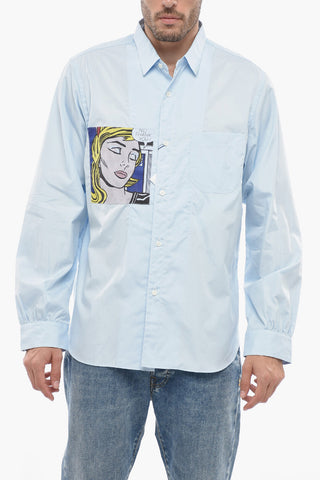 MAN Poplin Cotton Shirt with Front Print