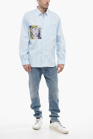 MAN Poplin Cotton Shirt with Front Print