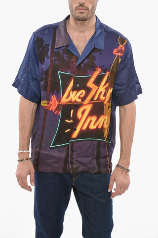All-Over Printed Satin Shirt