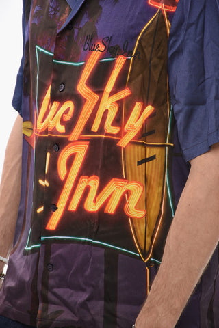 All-Over Printed Satin Shirt