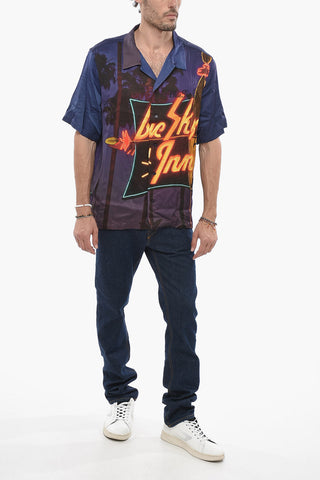All-Over Printed Satin Shirt