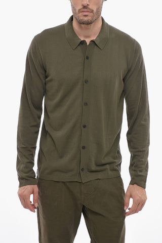 Camicia in Jersey di Cotone a Tinta Unita
