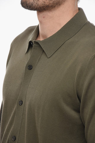 Camicia in Jersey di Cotone a Tinta Unita