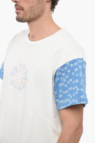 Oversized Fit UNISEX Crew-Neck T-Shirt with Printed Sleeves