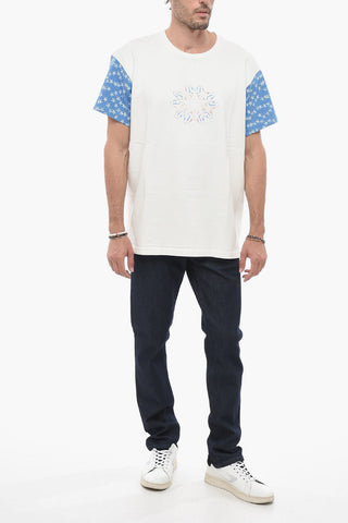 Oversized Fit UNISEX Crew-Neck T-Shirt with Printed Sleeves