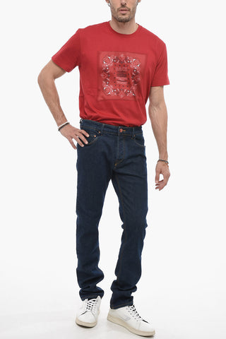 Stretch Denim RAVELLO Jeans with Golden Buttons 18cm
