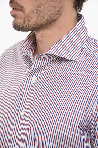 Spread Collar Awning Striped Shirt