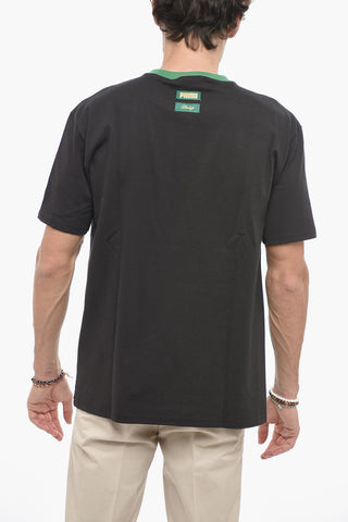 RHUIGI Contrasting Embroidered Crew-Neck T-shirt