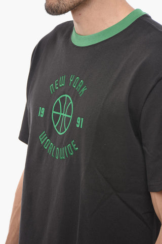 RHUIGI Contrasting Embroidered Crew-Neck T-shirt