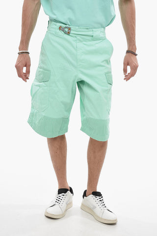 Shorts Cargo in Cotone Stretch con Chiusura a Moschettone