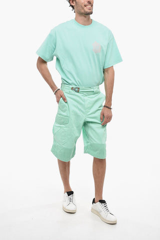 Shorts Cargo in Cotone Stretch con Chiusura a Moschettone