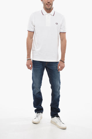 Pique' Cotton Polo Shirt with Contrasting Details
