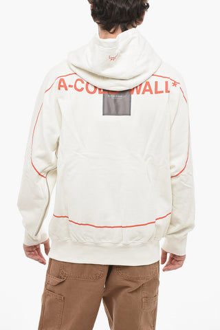 Felpa Con Cappuccio In Cotone Garzato Con Stampa Logo E Zip