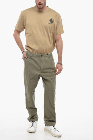 Cotton and Linen Single-Pleat Pants with Belt Loops