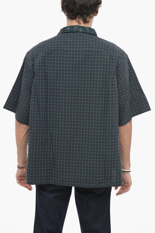 Plaid Checked Shirt with Silk Double Breast Pockets