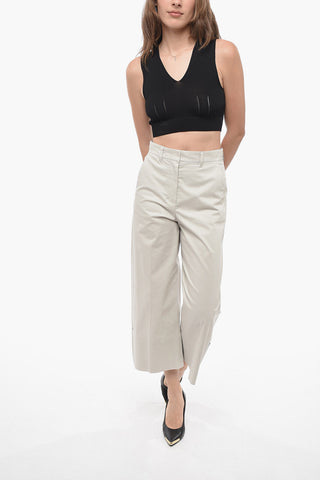 STUDIO Crop Top in Maglia TUNICA con Scollo a V