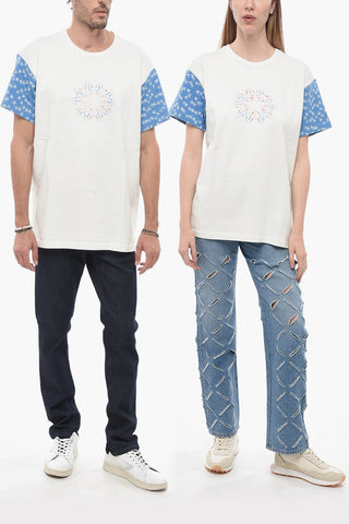 Oversized Fit UNISEX Crew-Neck T-Shirt with Printed Sleeves
