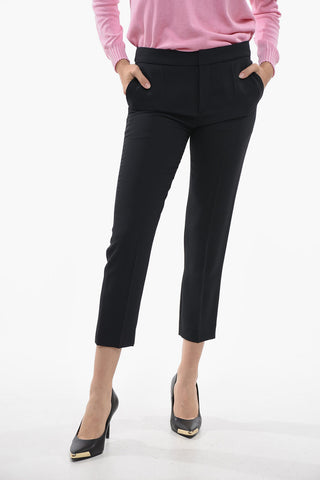 Viscose Blend Chinos Pants with Hidden Closure