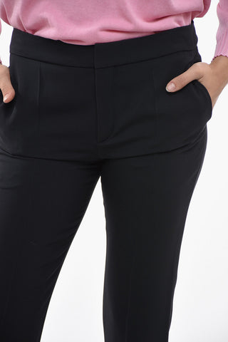 Viscose Blend Chinos Pants with Hidden Closure