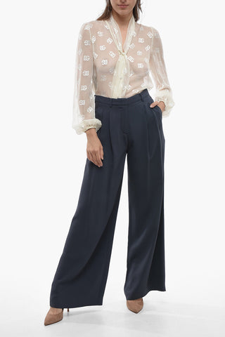 Double-pleated Palazzo Pants with Belt Loops