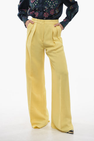 Single-pleated STELLA Flax Blend Palazzo Pants