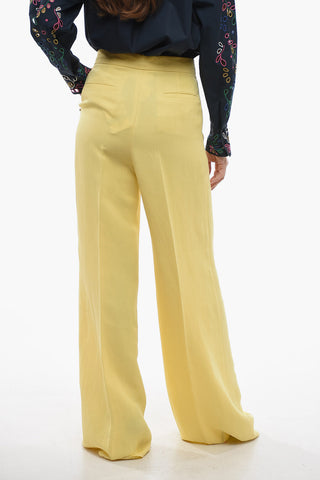 Single-pleated STELLA Flax Blend Palazzo Pants