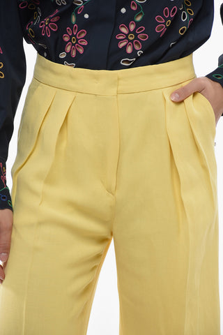 Single-pleated STELLA Flax Blend Palazzo Pants