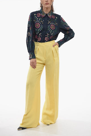 Single-pleated STELLA Flax Blend Palazzo Pants