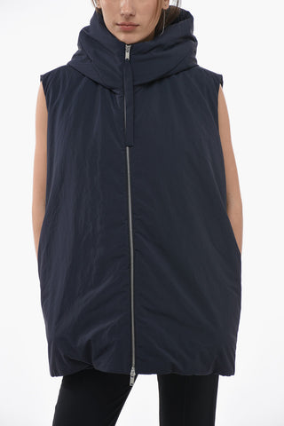 Piumino Smanicato Oversized con Cappuccio