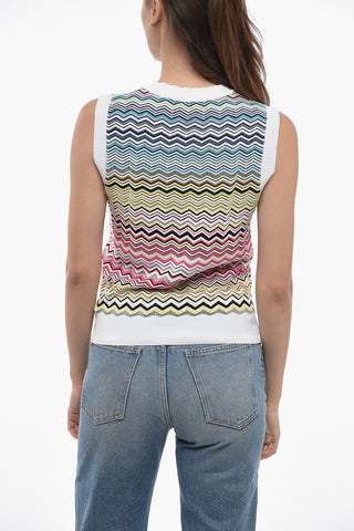 Tank Top in Misto Cotone con Motivo Iconic