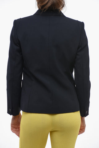 Wool Blend Blazer with Peak Lapel