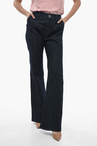 Jeans Bootcut a Lavaggio Scuro con Pinces