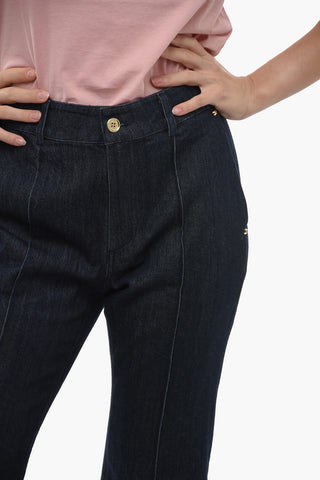 Jeans Bootcut a Lavaggio Scuro con Pinces