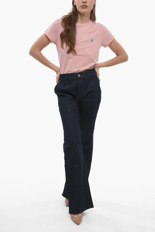 Jeans Bootcut a Lavaggio Scuro con Pinces