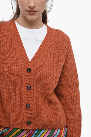 Cardigan DEVON Crop con 4 Bottoni Logati