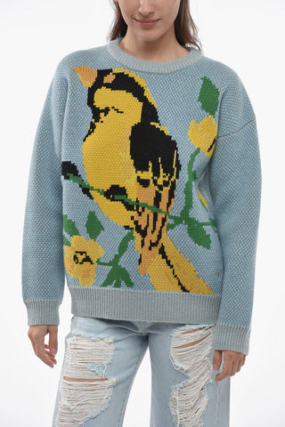 Jacquard Dropped Shoulder Sweater