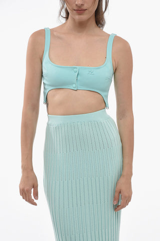 Snap Buttoned Bra Top with Braces