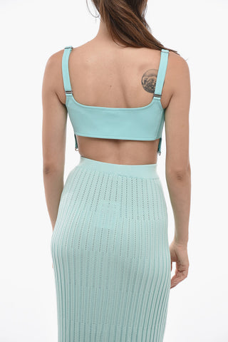 Snap Buttoned Bra Top with Braces