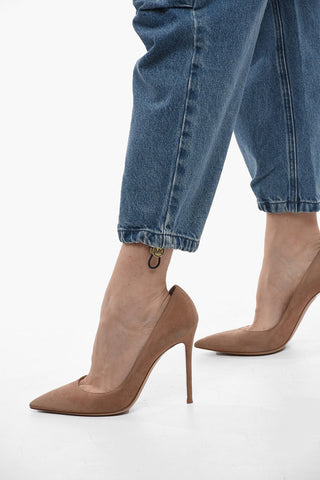 Gathered Cropped Denims with Drawstring on the Hem