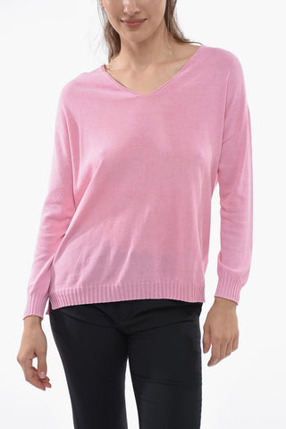 Maglia Scollo a V In Cotone Leggero