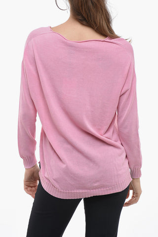Maglia Scollo a V In Cotone Leggero