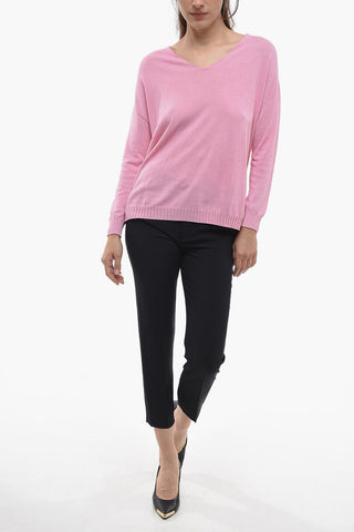Maglia Scollo a V In Cotone Leggero