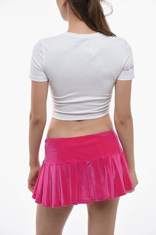 로고 스트라스 장식 크루넥 티셔츠