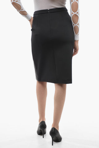 Quilted Eco-Leather Trapeze Midi Skirt